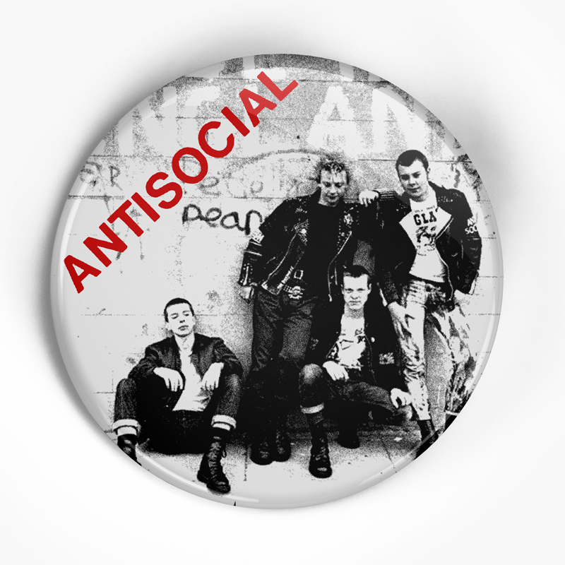 Antisocial "Made in England" (1", 1.25", or 2.25") Pin