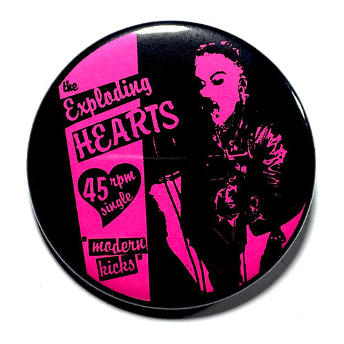 Exploding Hearts "Modern Kicks" Pink (1", 1.25", or 2.25") Pin