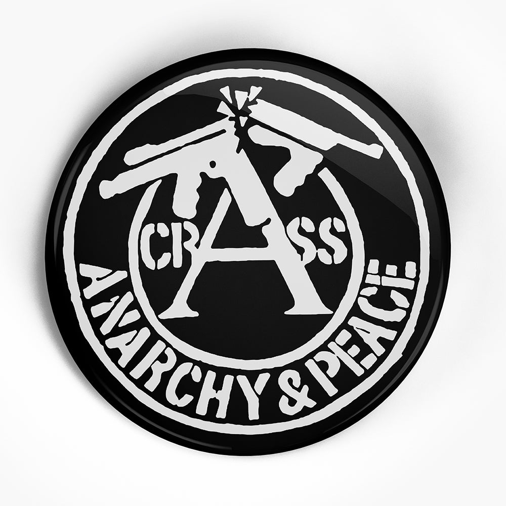 Crass "Anarchy & Peace" (1", 1.25", or 2.25") Pin
