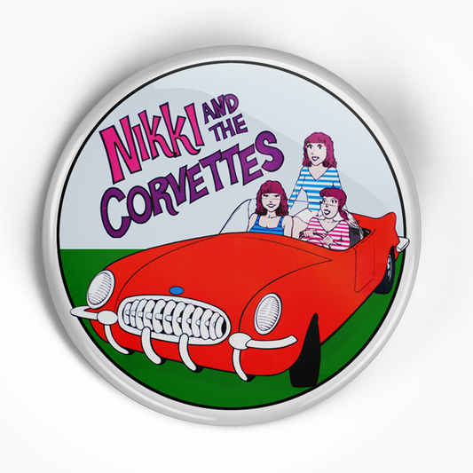 Nikki and the Corvettes "LP" (1", 1.25", or 2.25") Pin