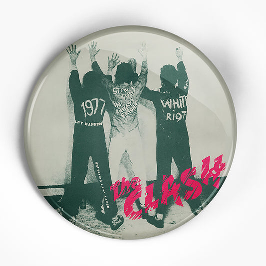 Clash "White Riot" (1", 1.25", or 2.25") Pin